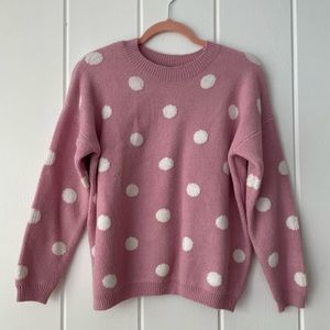 Chelsea & Theodore Pink Polka Dot Sweater